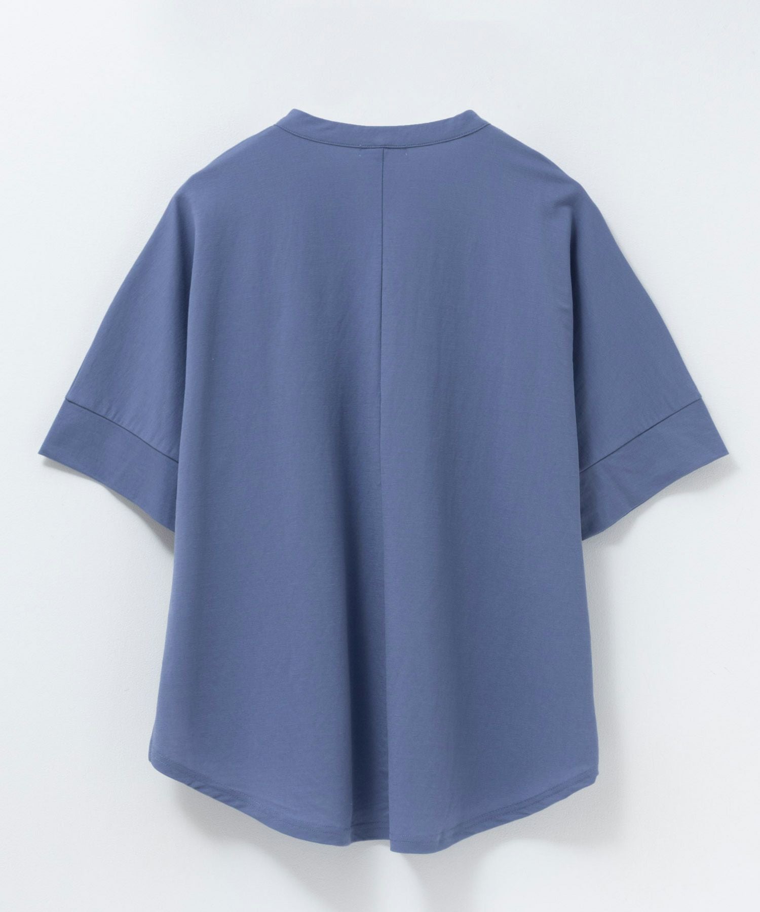 TONAL [洗える]5分袖スキッパーブラウス M ネイビー NAVY ブラウス シャツ 5分袖スキッパーブラウス レディース