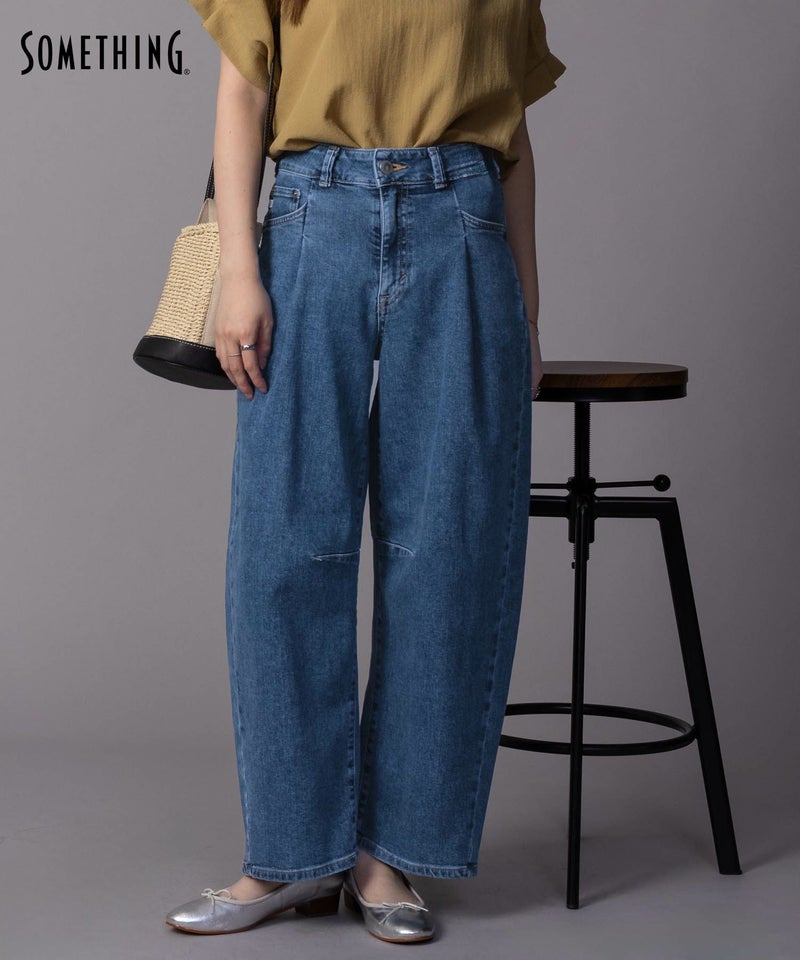 SOMETHING HANAタックカーブデニムパンツ レディース商品画像-1