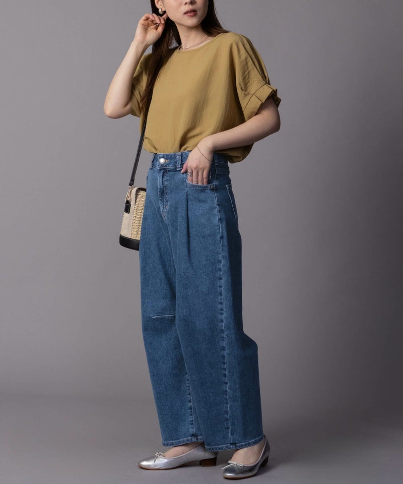 SOMETHING HANAタックカーブデニムパンツ レディース商品画像-6