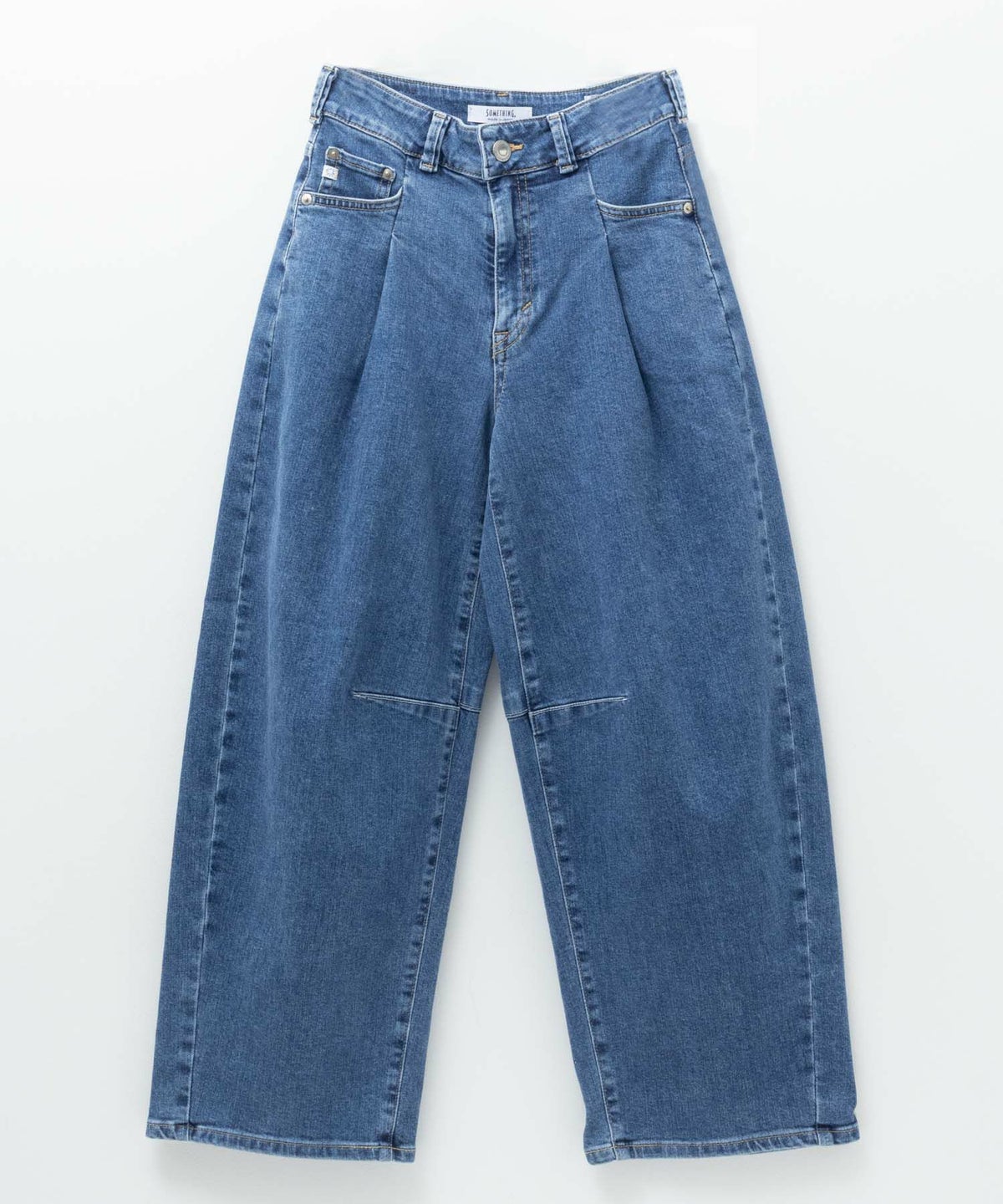 SOMETHING HANAタックカーブデニムパンツ レディース