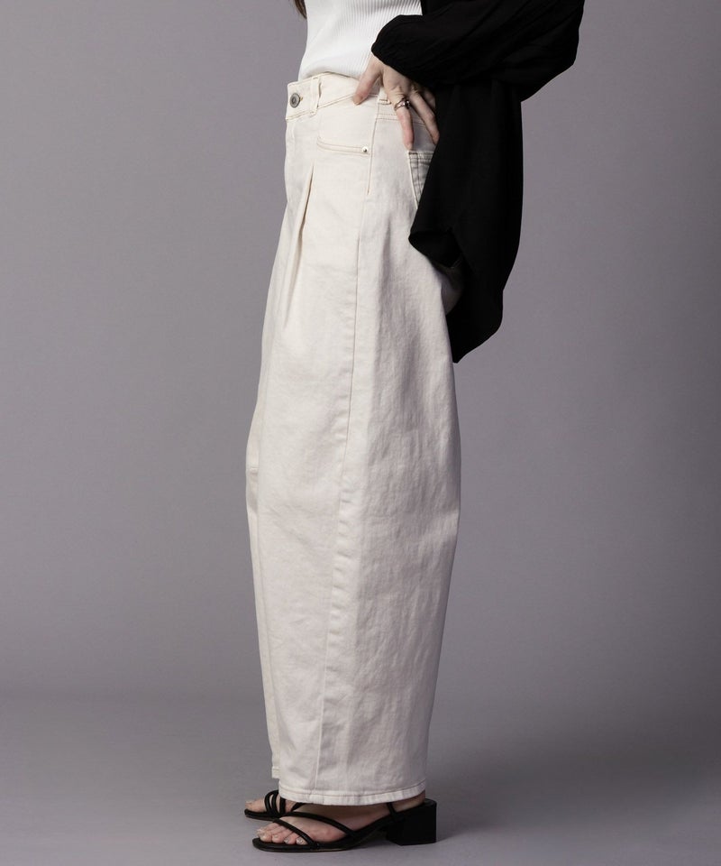 SOMETHING HANAタックカーブデニムパンツ レディース商品画像-5