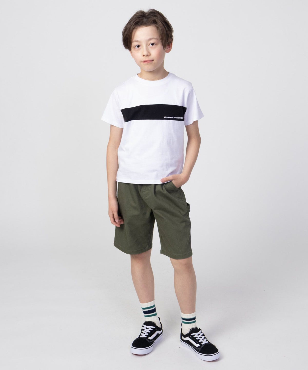 T-GRAPHICS 切り替えグラフィック半袖Tシャツ キッズ ネコポス 対応商品