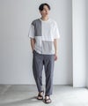URBAN COLLECTION  カットジョーゼット 布帛パネル切替テーパードTシャツ メンズ メール便 対応商品商品サムネイル-24