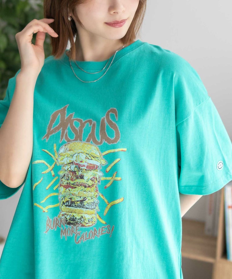 DISCUS プリントビッグTシャツ バーガー レディース メール便 対応商品商品画像-4