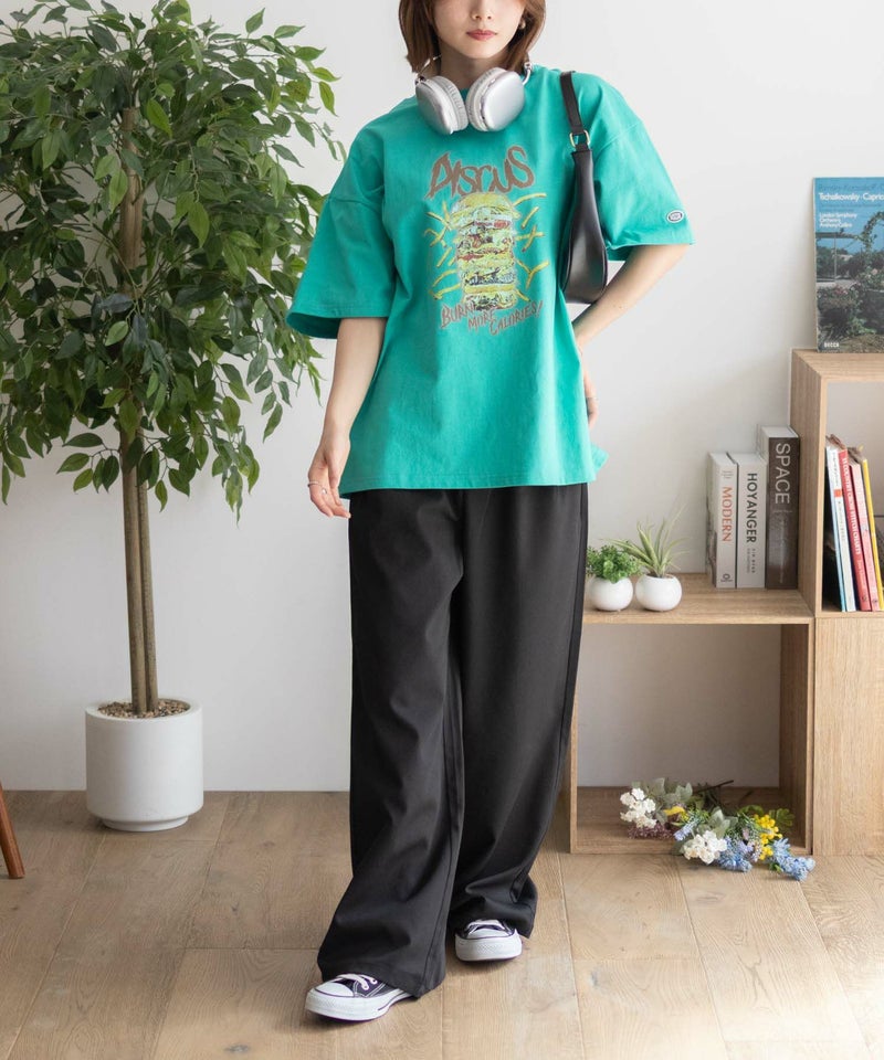 DISCUS プリントビッグTシャツ バーガー レディース メール便 対応商品商品画像-9