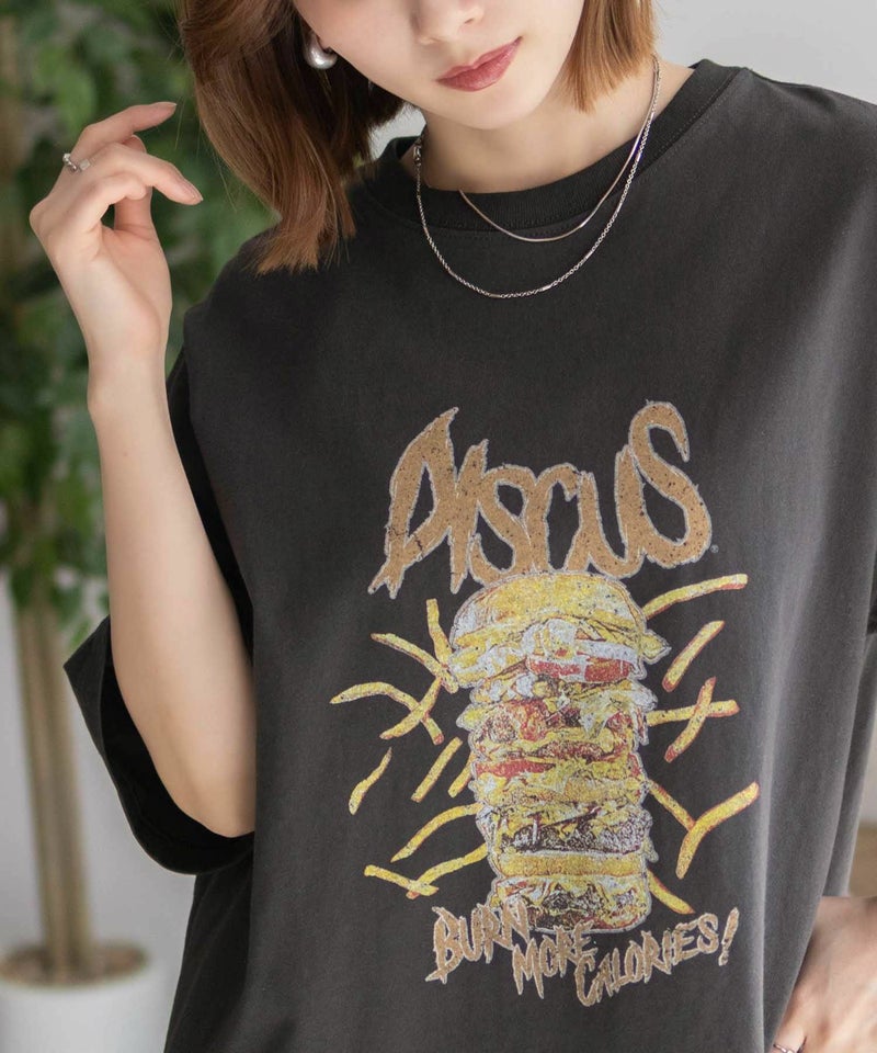 DISCUS プリントビッグTシャツ バーガー レディース メール便 対応商品商品画像-10