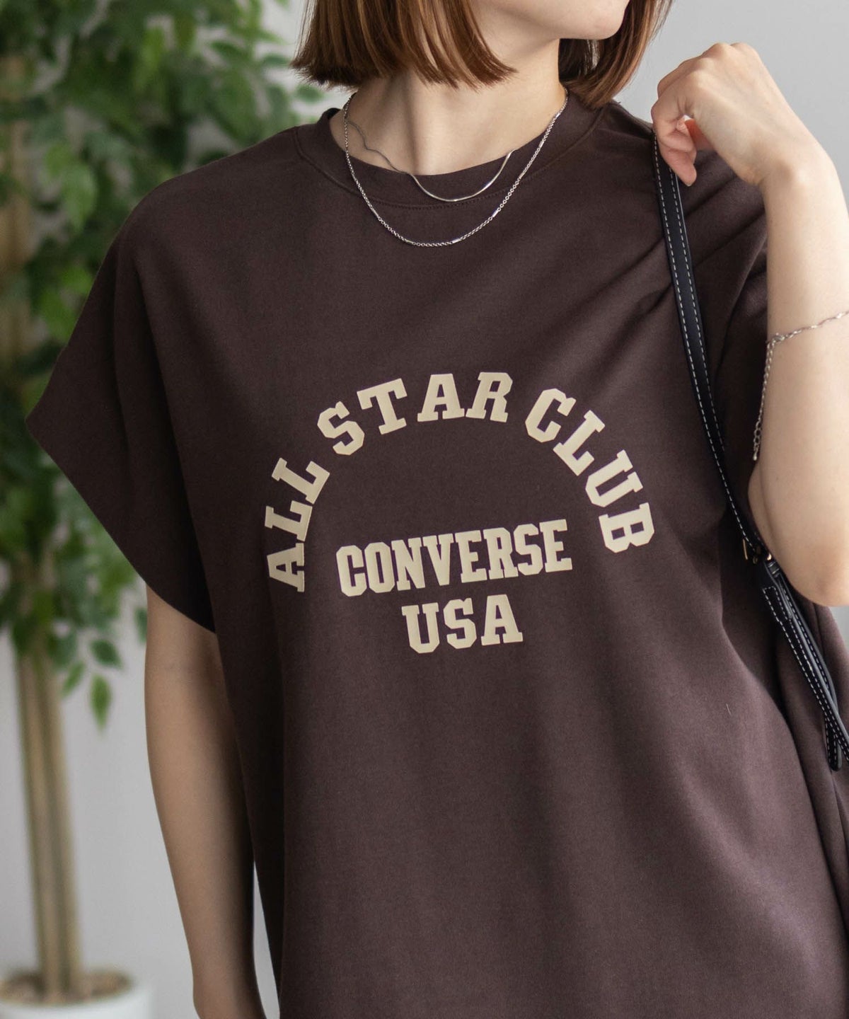 CONVERSE ポンチ素材 ボックスシルエットTシャツ レディース ネコポス 対応商品