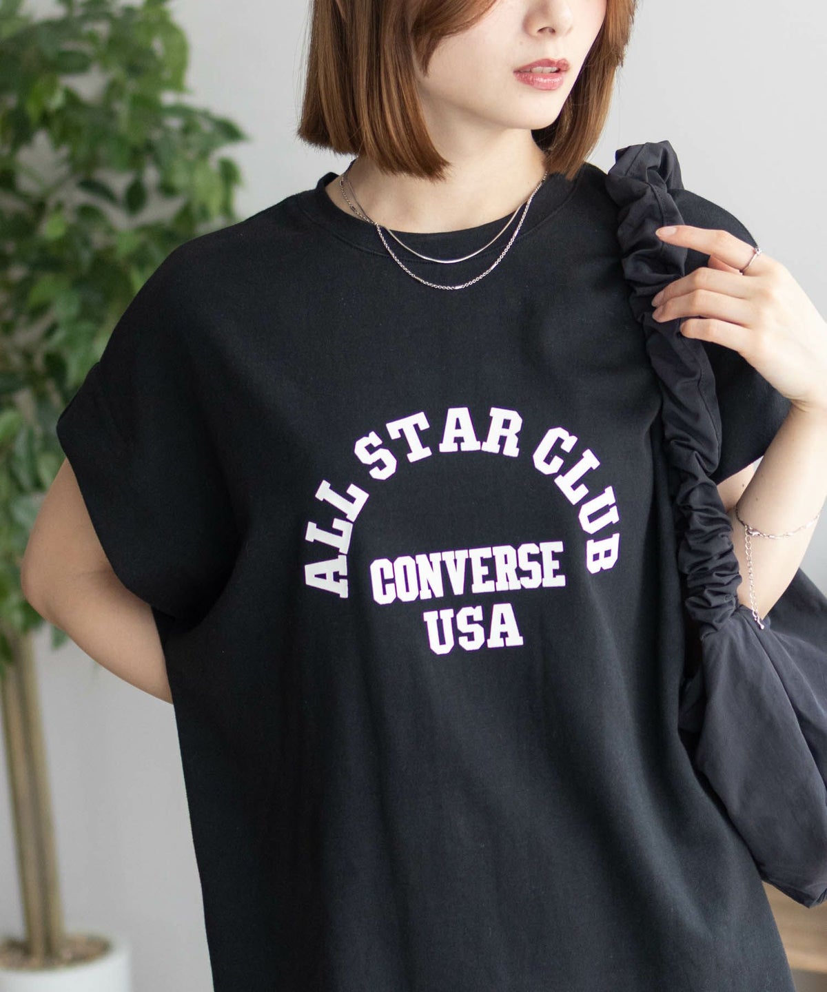 CONVERSE ポンチ素材 ボックスシルエットTシャツ レディース ネコポス 対応商品