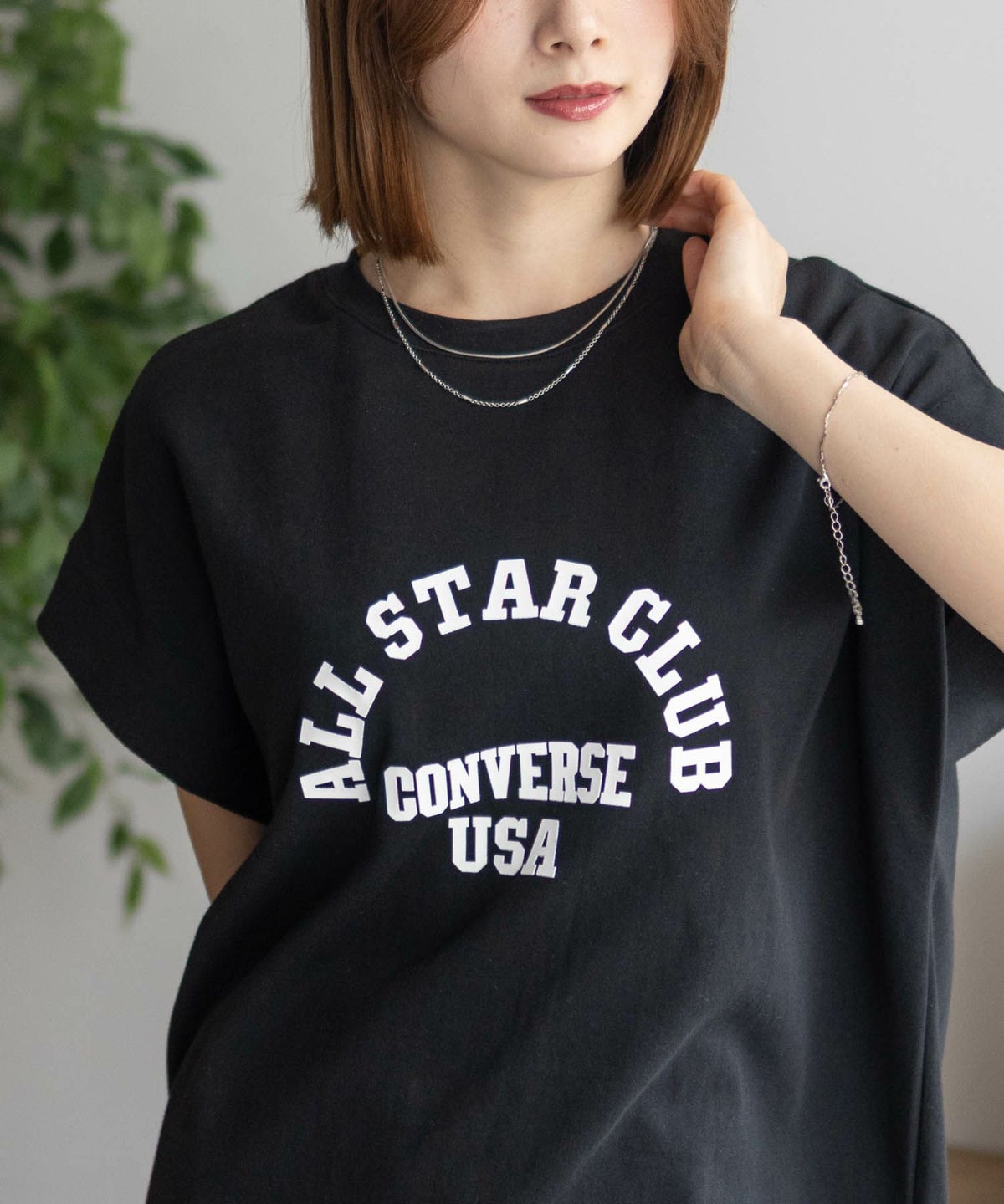 CONVERSE ポンチ素材 ボックスシルエットTシャツ レディース ネコポス 対応商品