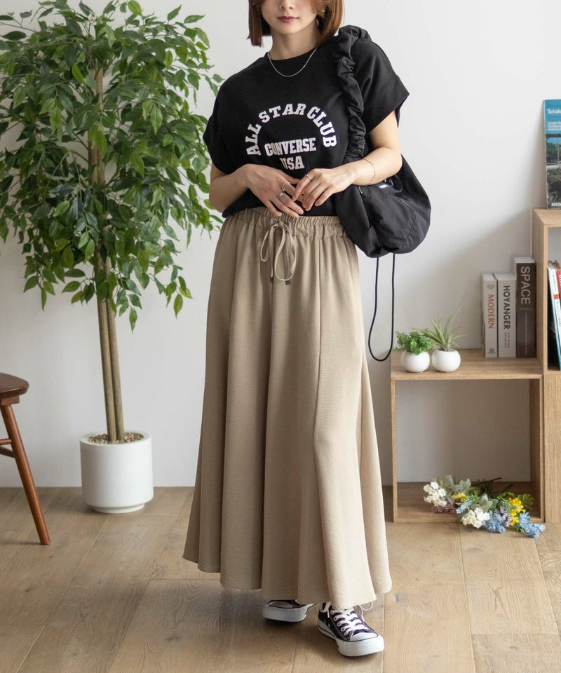 CONVERSE  ポンチ素材 ボックスシルエットTシャツ レディース メール便 対応商品商品画像-9