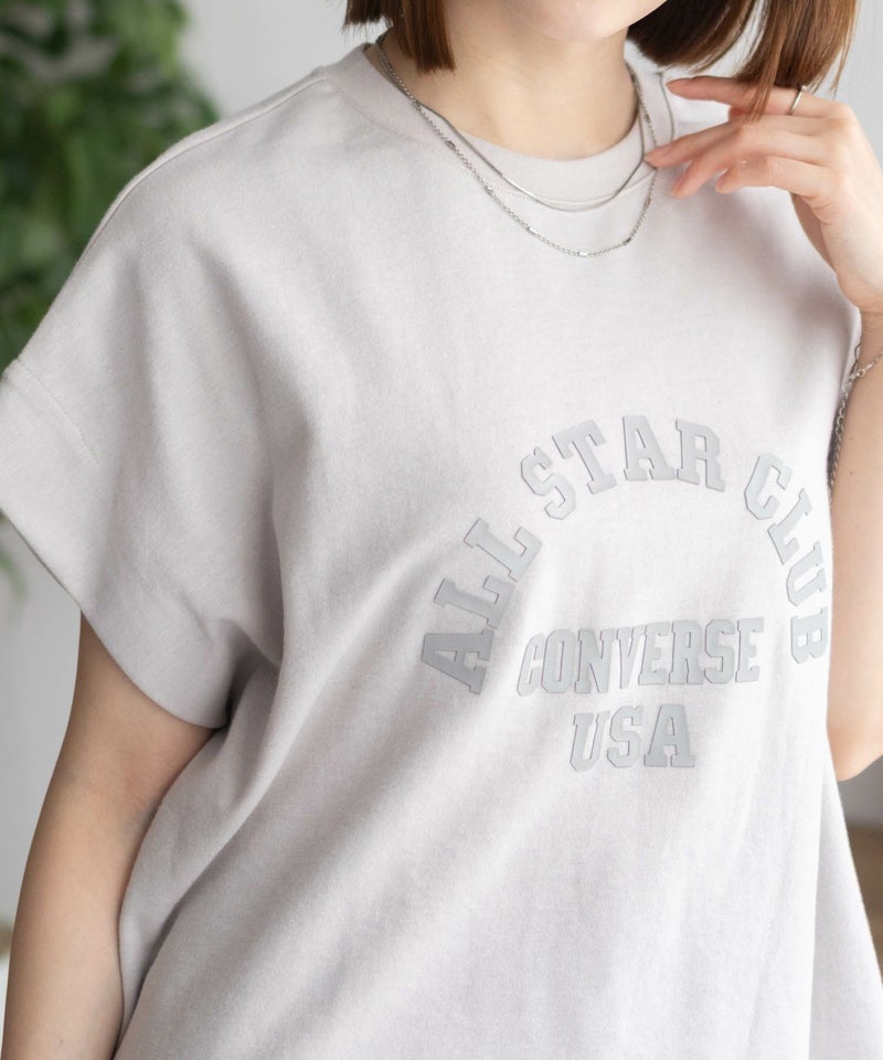 CONVERSE ポンチ素材 ボックスシルエットTシャツ レディース メール便 対応商品商品画像-10