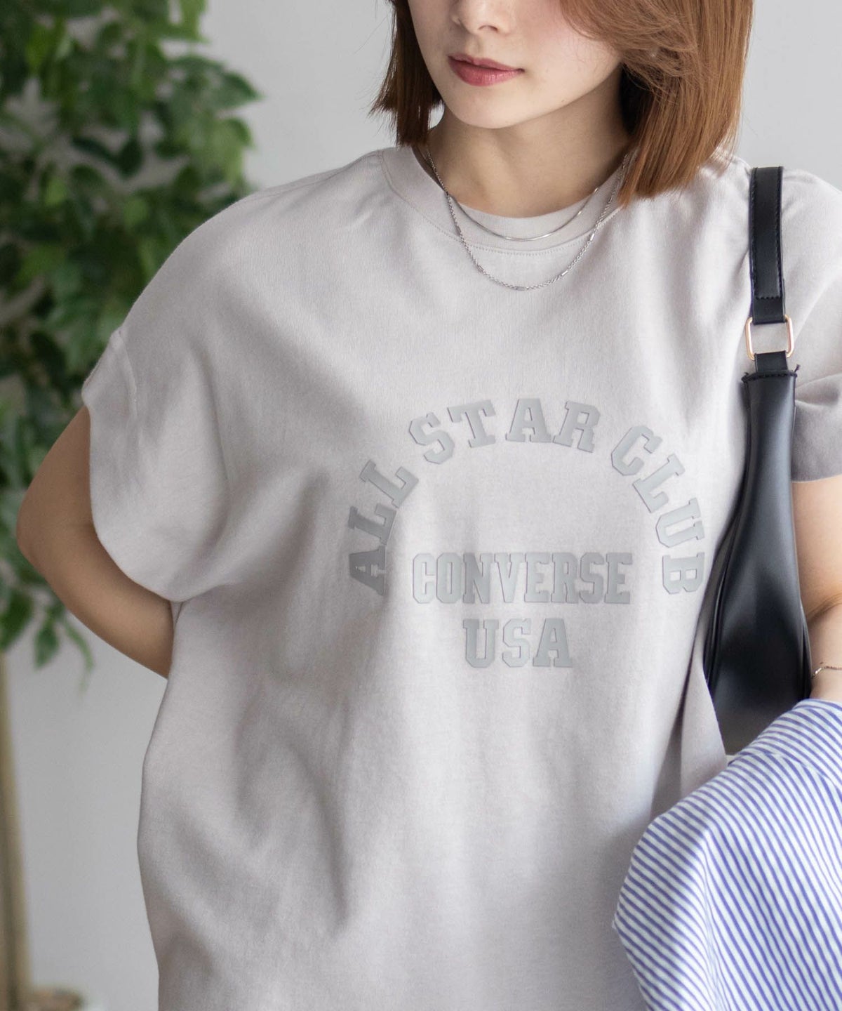 CONVERSE ポンチ素材 ボックスシルエットTシャツ レディース ネコポス 対応商品