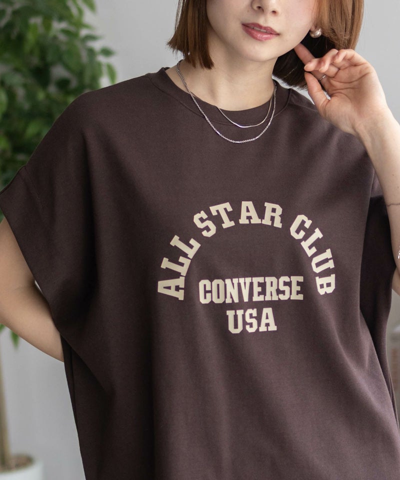 CONVERSE  ポンチ素材 ボックスシルエットTシャツ レディース メール便 対応商品商品画像-14