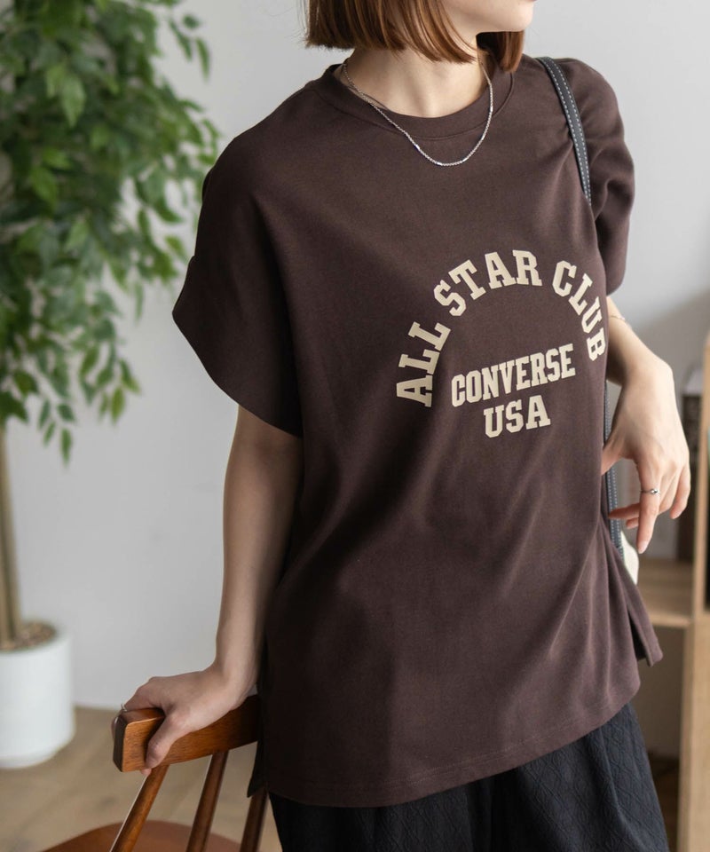 CONVERSE ポンチ素材 ボックスシルエットTシャツ レディース メール便 対応商品商品画像-15