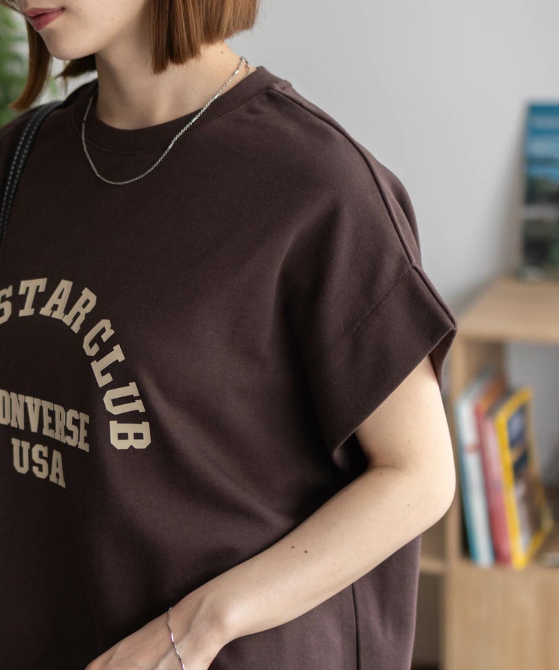 CONVERSE ポンチ素材 ボックスシルエットTシャツ レディース メール便 対応商品商品画像-16