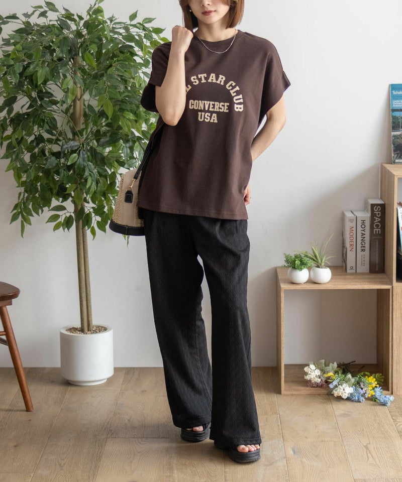 CONVERSE ポンチ素材 ボックスシルエットTシャツ レディース メール便 対応商品商品画像-17