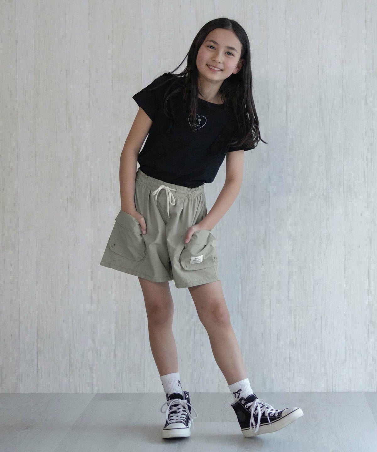 NAVY SARARI 水陸両用カーゴキュロット キッズ