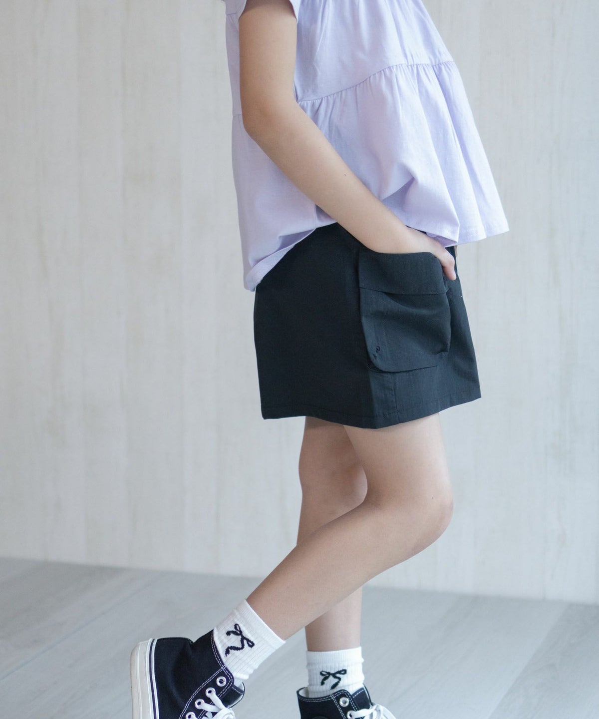 NAVY SARARI 水陸両用カーゴキュロット キッズ