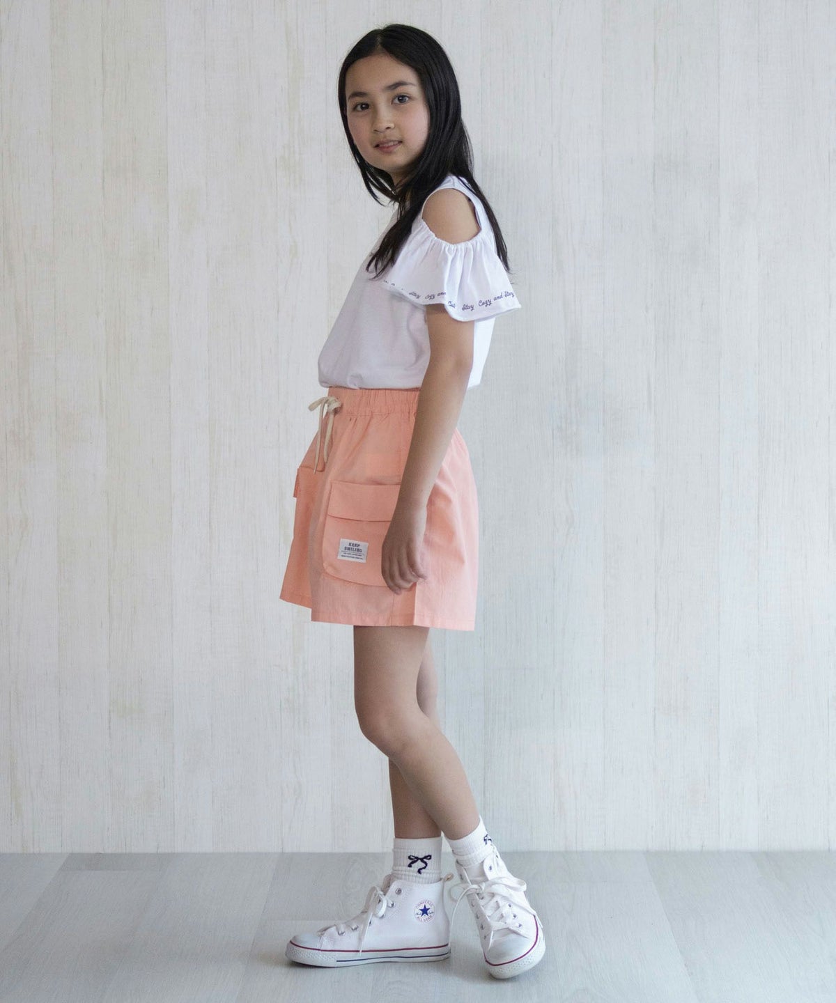 NAVY SARARI 水陸両用カーゴキュロット キッズ