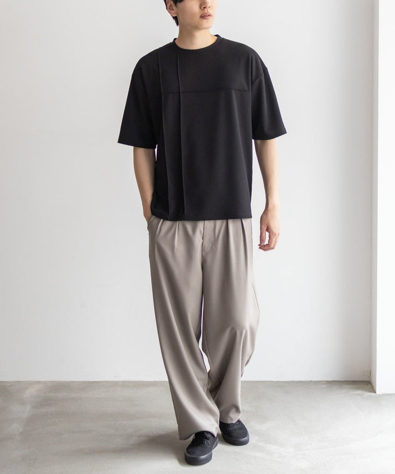 URBAN COLLECTION  AIR Smoosy カットジョーゼットピンタックテーパードTシャツ メンズ メール便 対応商品商品画像-9