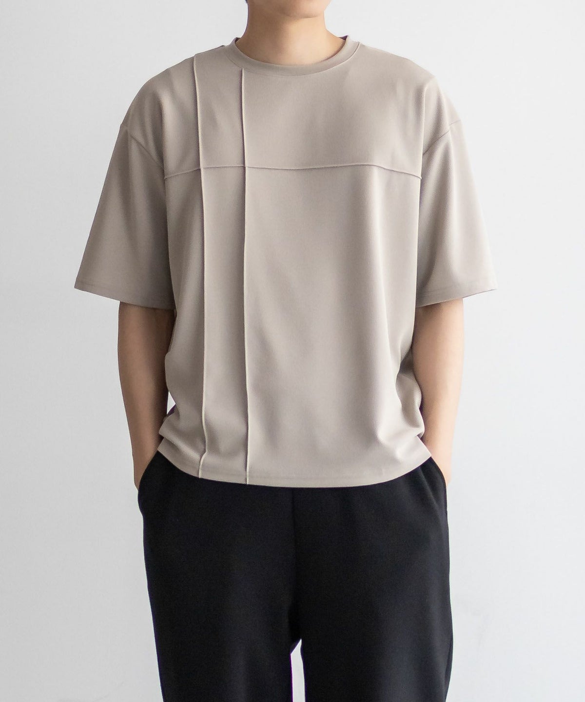 URBAN COLLECTION AIR Smoosy カットジョーゼットピンタックテーパードTシャツ メンズ ネコポス 対応商品