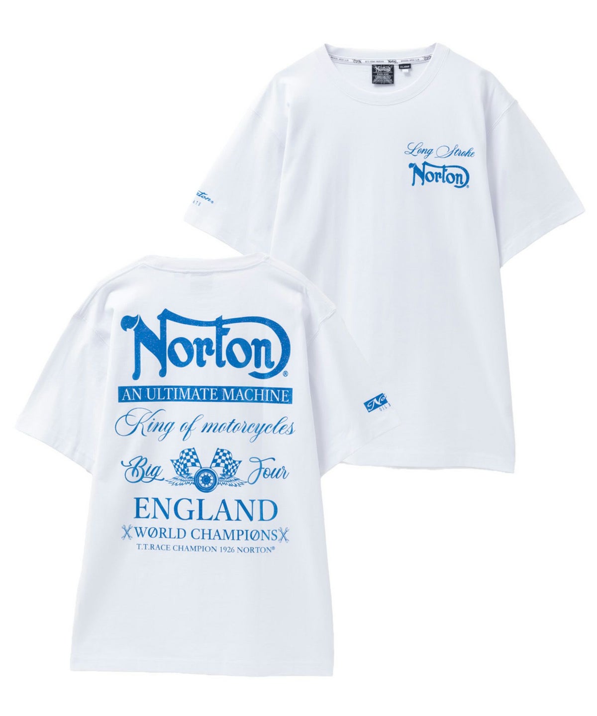 Norton ブルーラメプリントTシャツ メンズ