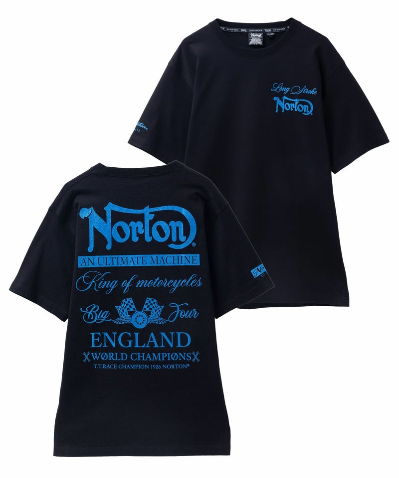Norton  ブルーラメプリントTシャツ メンズ商品画像-2