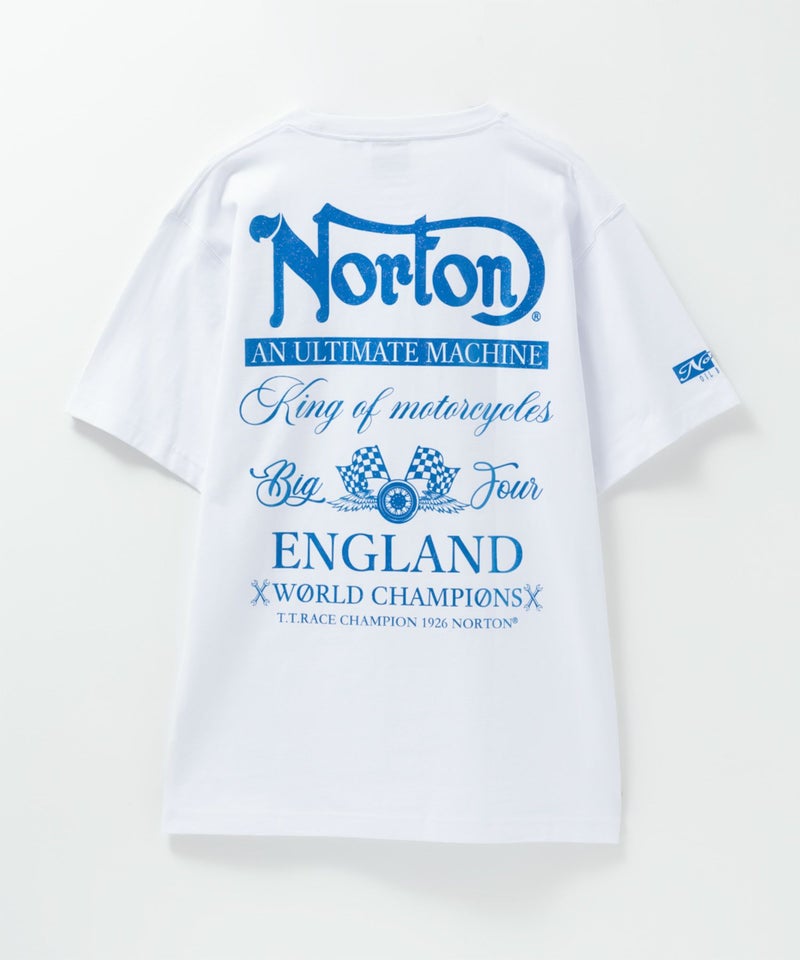Norton  ブルーラメプリントTシャツ メンズ商品画像-4