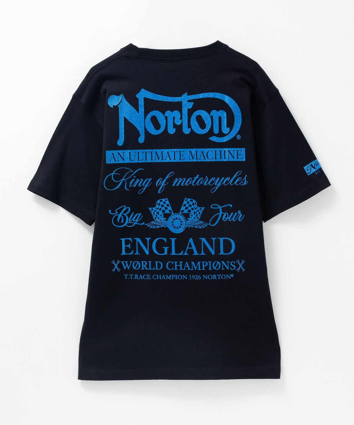 Norton ブルーラメプリントTシャツ メンズ