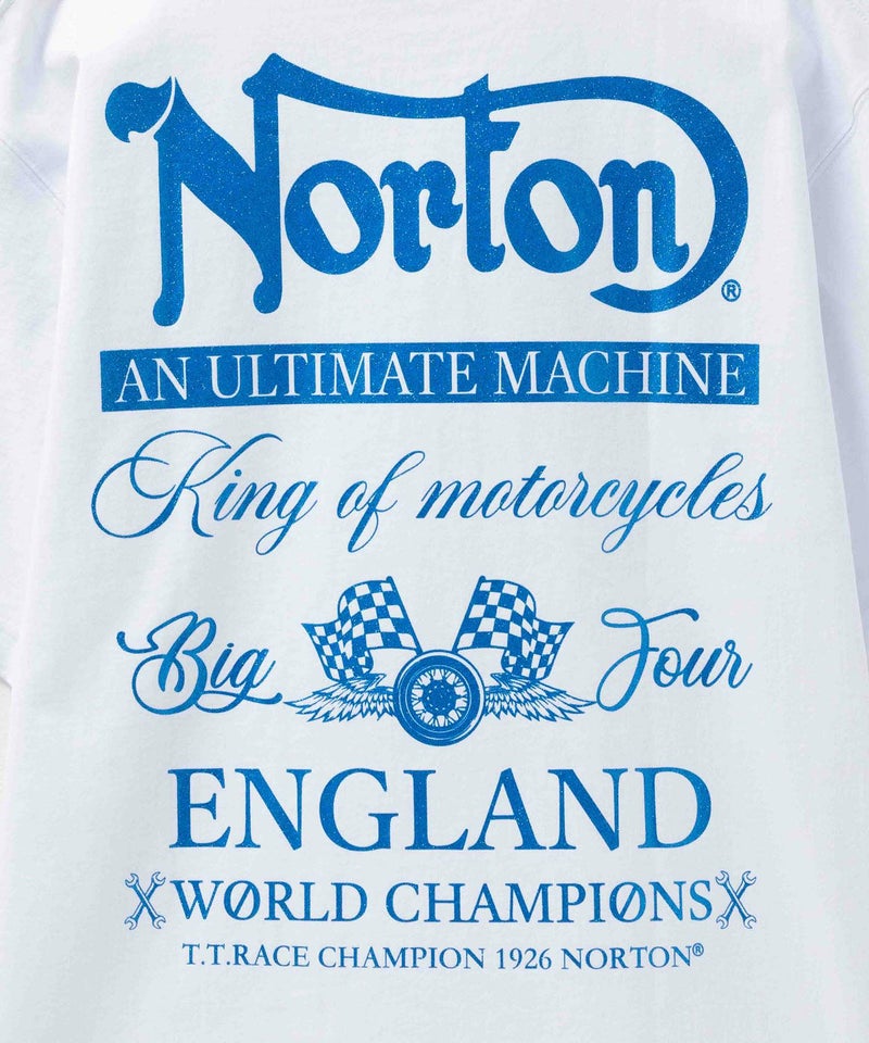 Norton  ブルーラメプリントTシャツ メンズ商品画像-9