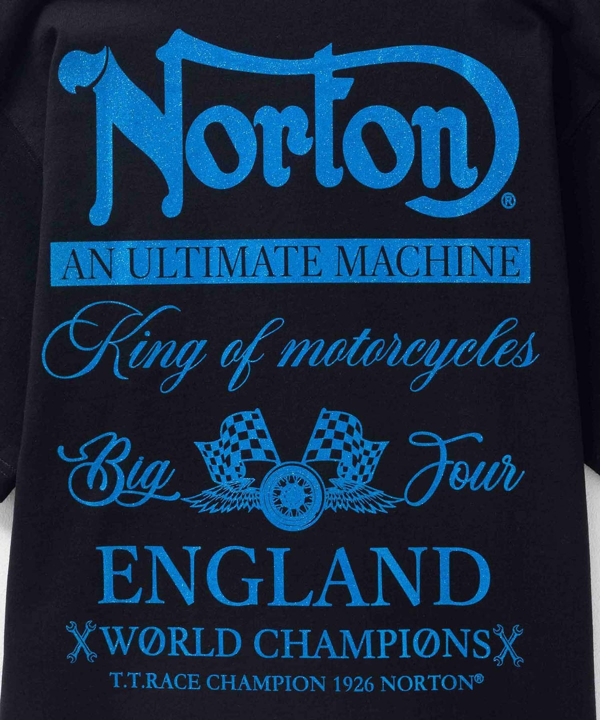 Norton ブルーラメプリントTシャツ メンズ