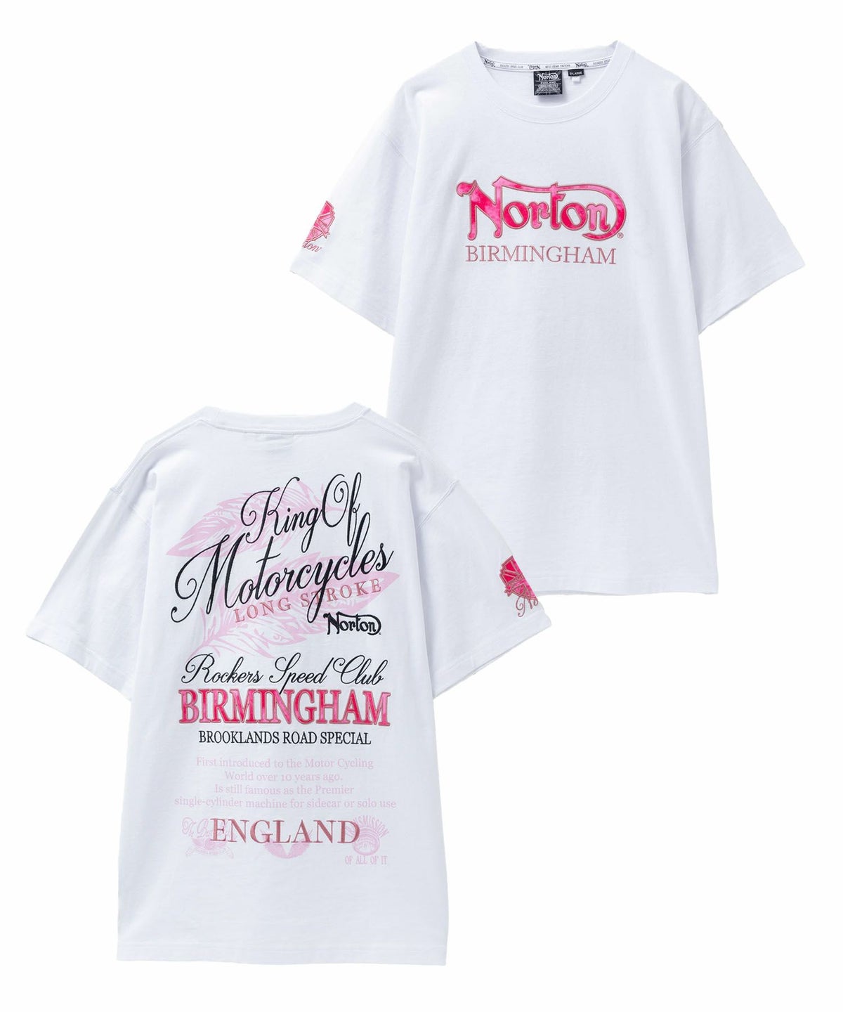 Norton ピンクフェザーワッペンTシャツ メンズ