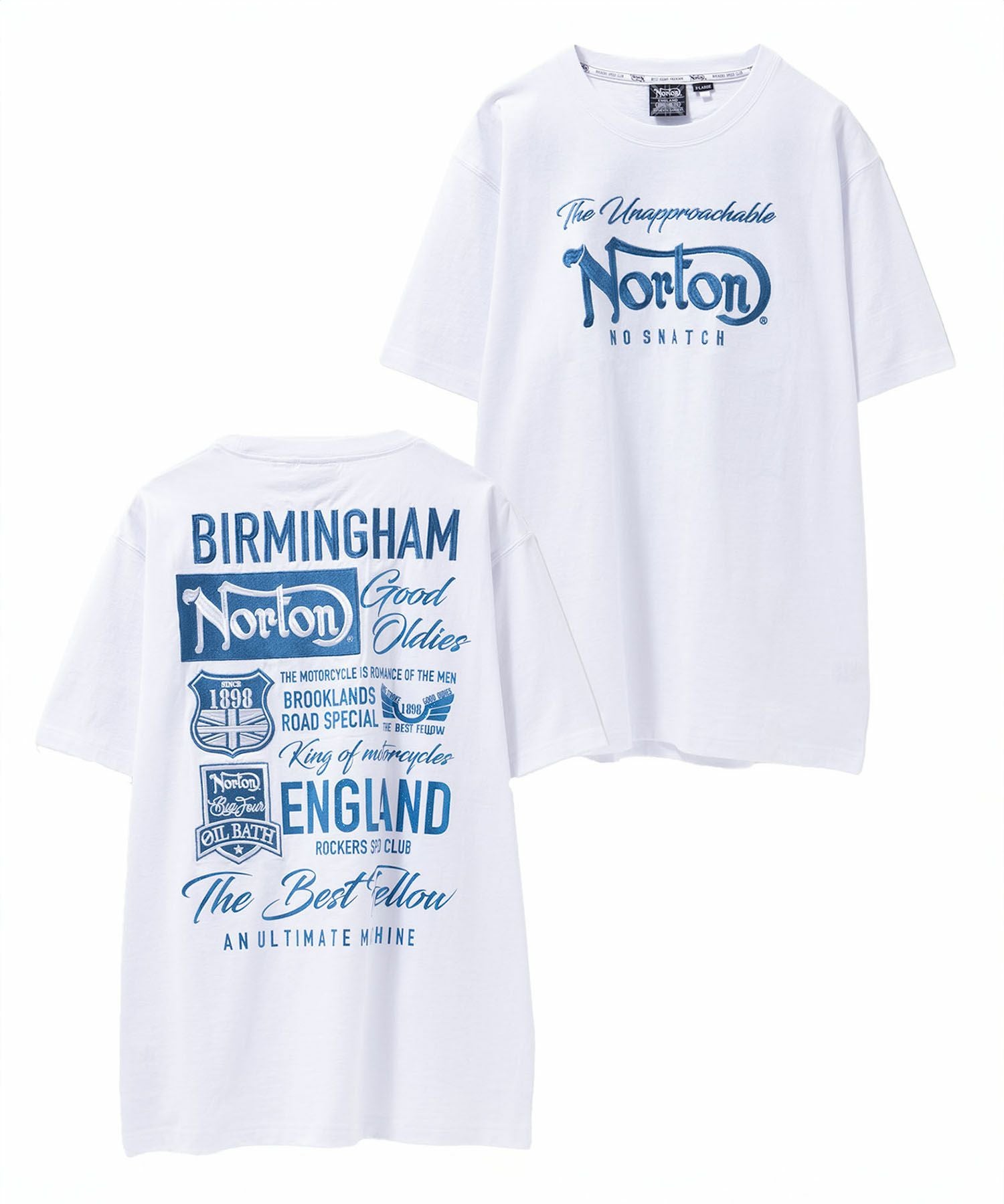 Norton ブルーワッペン刺繍Tシャツ メンズ