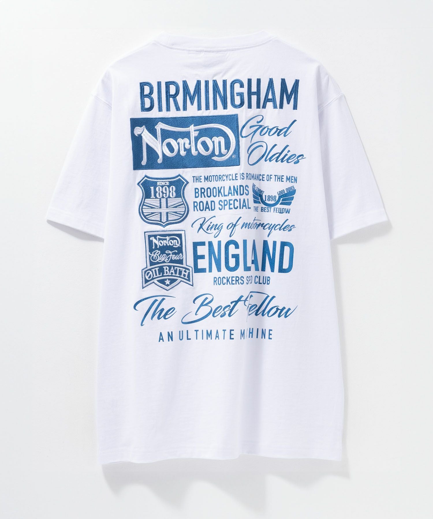Norton ブルーワッペン刺繍Tシャツ メンズ