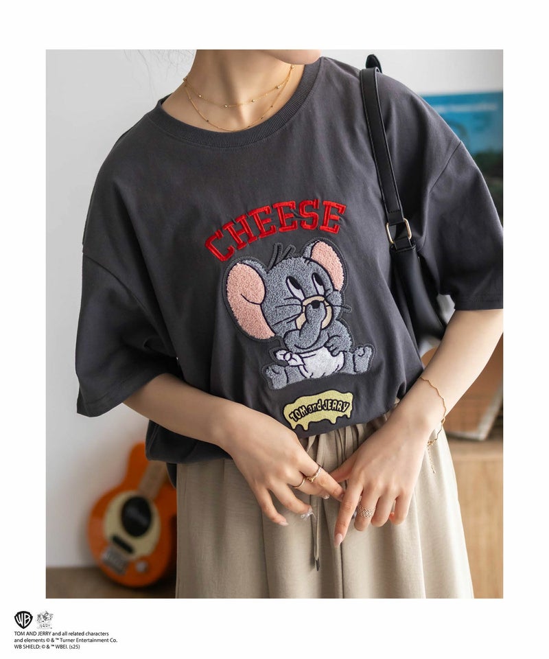 Tom and Jerry サガラ刺繍Tシャツ レディース メール便 対応商品商品画像-3
