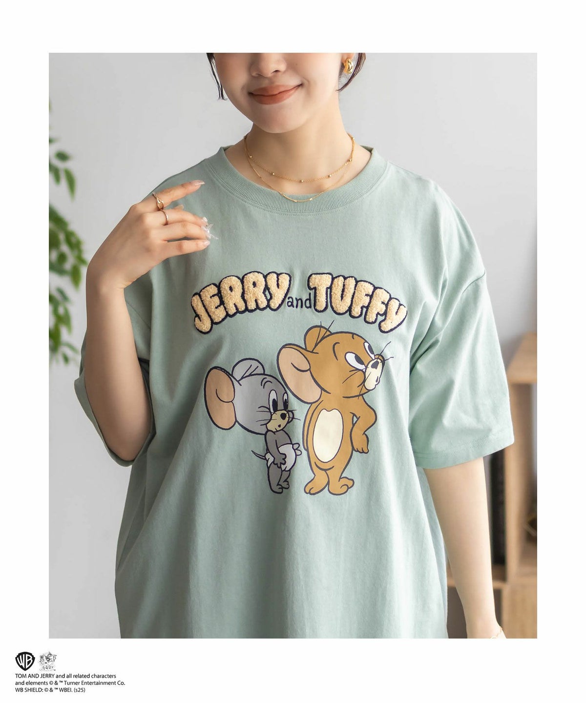 Tom and Jerry サガラ刺繍Tシャツ レディース ネコポス 対応商品