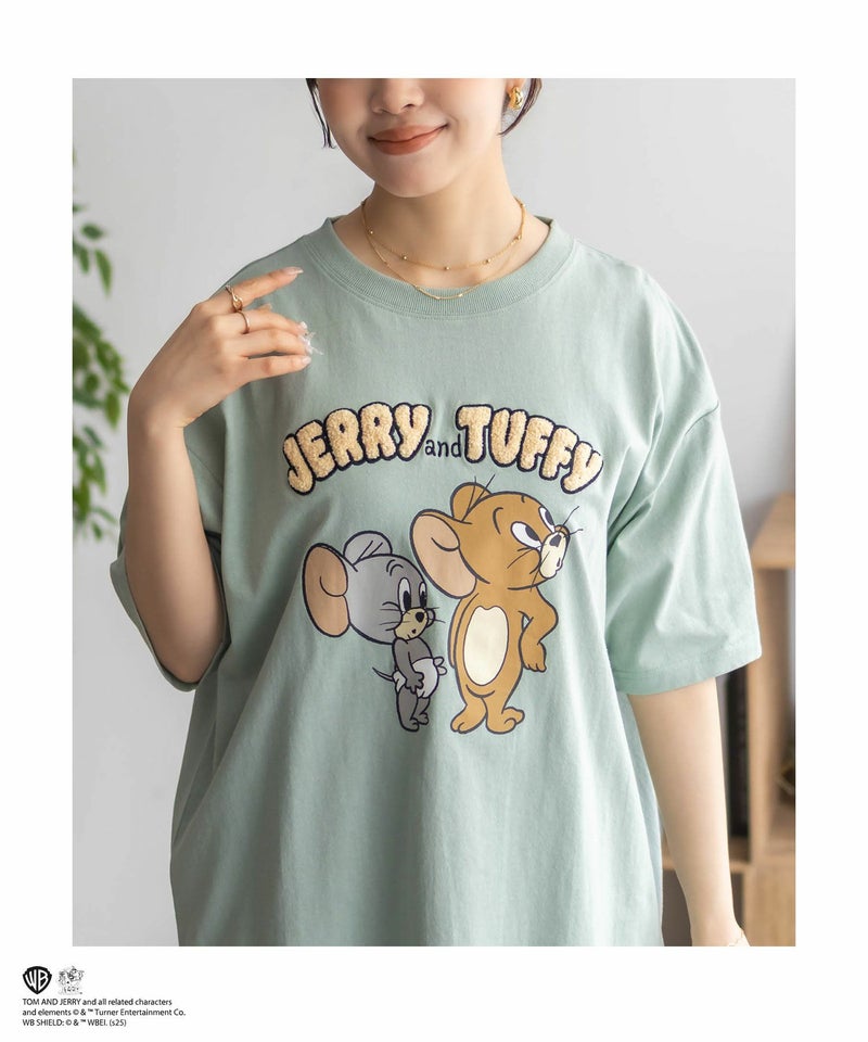 Tom and Jerry サガラ刺繍Tシャツ レディース メール便 対応商品商品画像-5