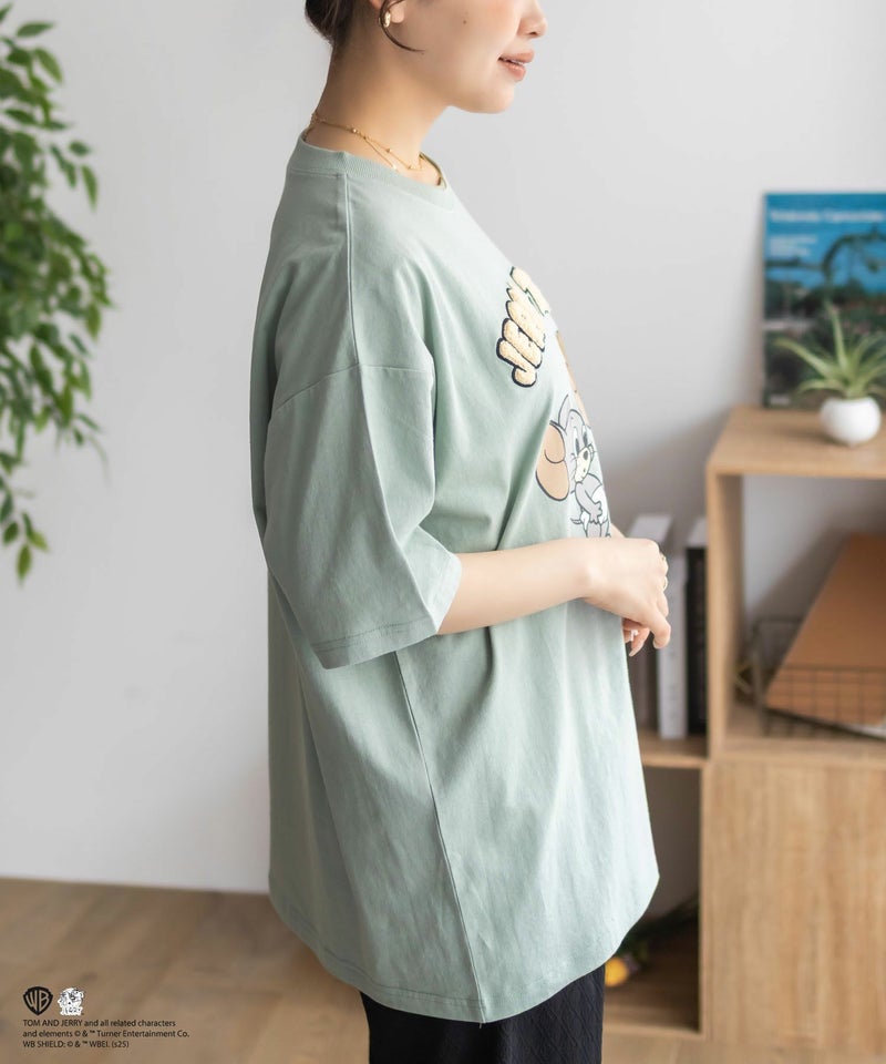 Tom and Jerry サガラ刺繍Tシャツ レディース メール便 対応商品商品画像-8