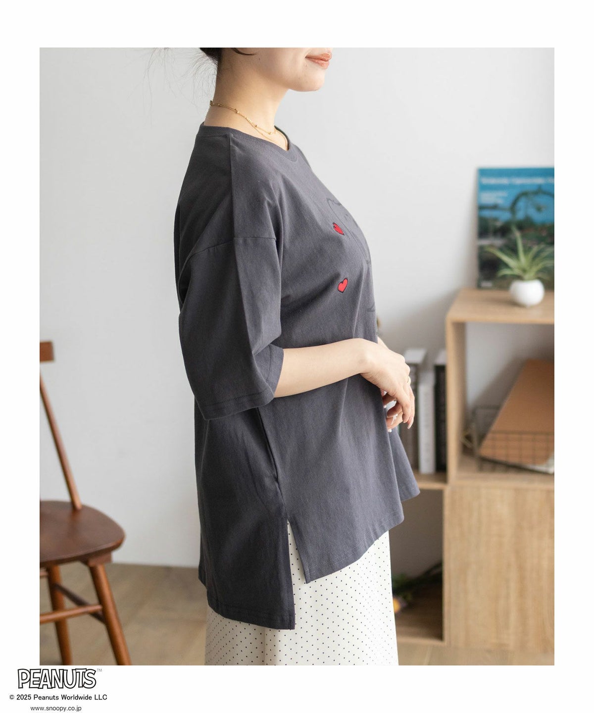 PEANUTS SNOOPY 刺繍プリントTシャツ レディース ネコポス 対応商品