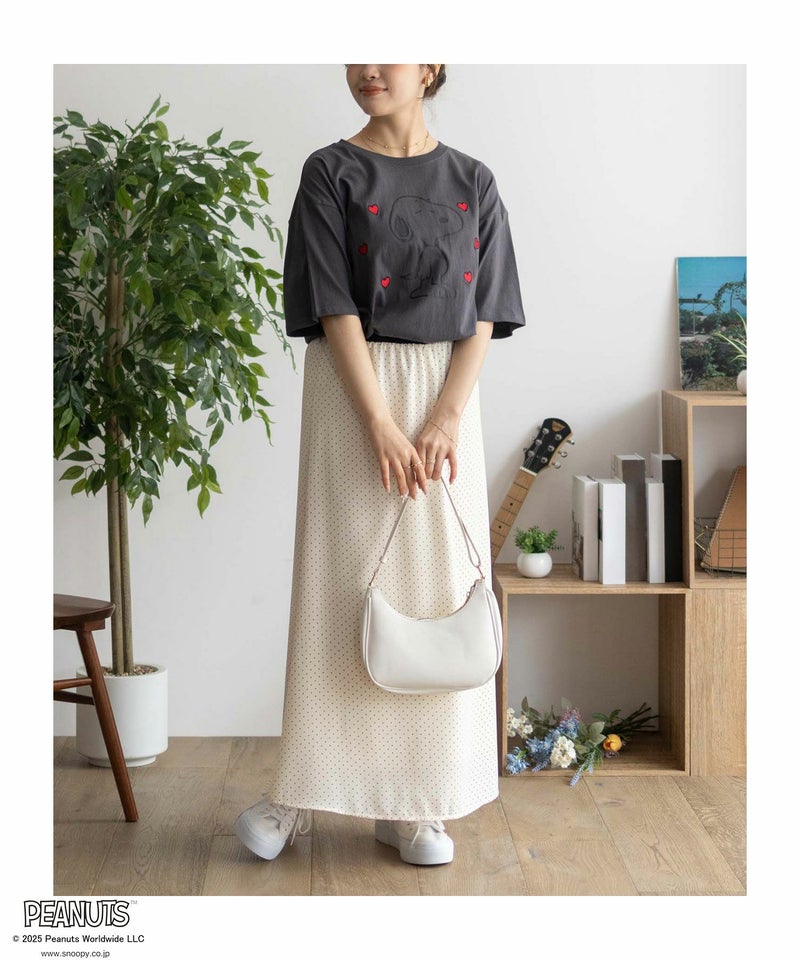 PEANUTS SNOOPY 刺繍プリントTシャツ レディース メール便 対応商品商品画像-10