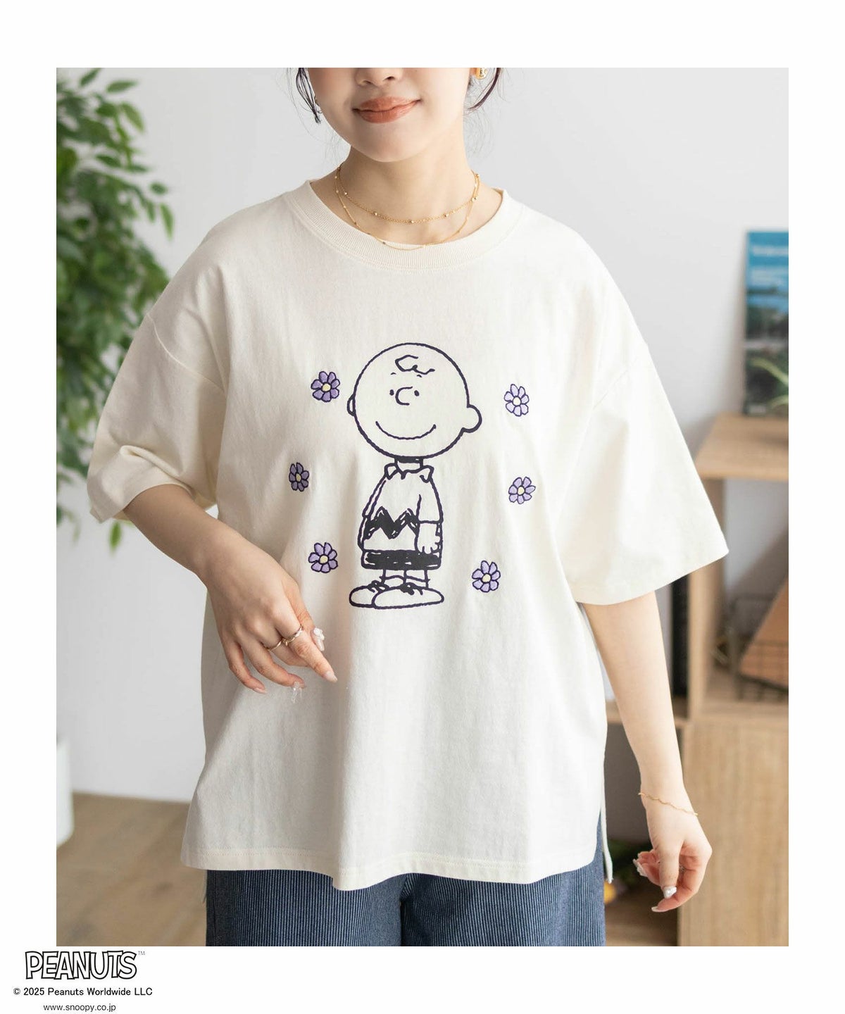 PEANUTS SNOOPY 刺繍プリントTシャツ レディース ネコポス 対応商品