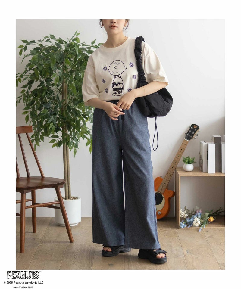 PEANUTS SNOOPY 刺繍プリントTシャツ レディース メール便 対応商品商品画像-14