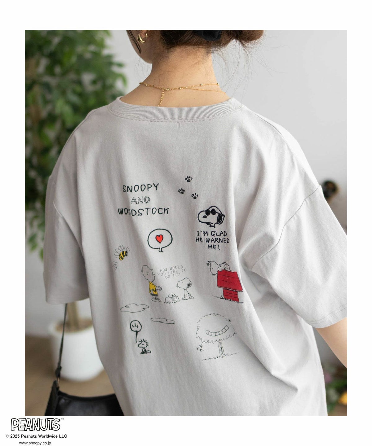 PEANUTS SNOOPY 刺繍プリントTシャツ レディース ネコポス 対応商品