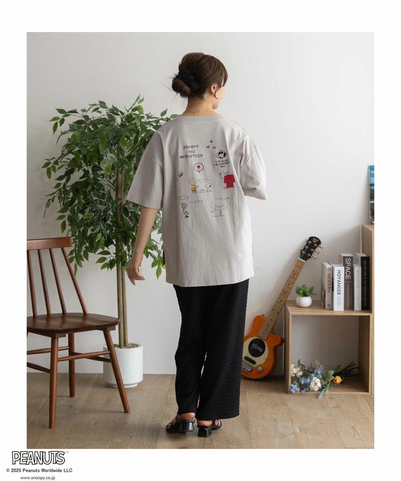 PEANUTS SNOOPY 刺繍プリントTシャツ レディース メール便 対応商品商品画像-39