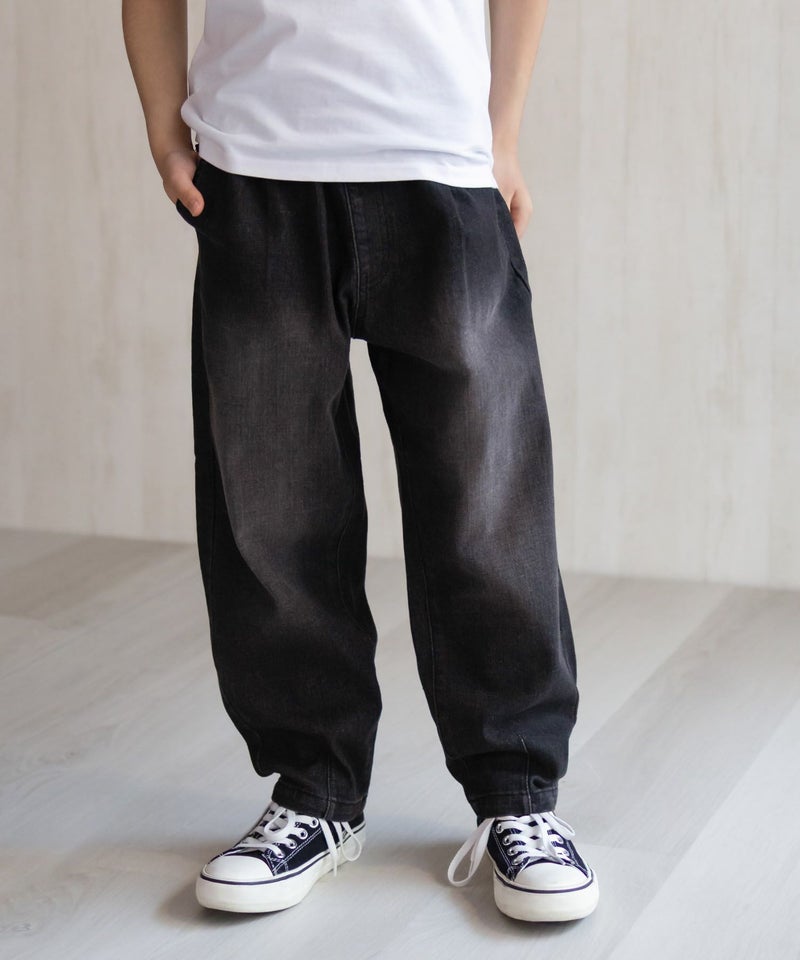 デニムバレルレッグパンツ キッズ商品画像-2