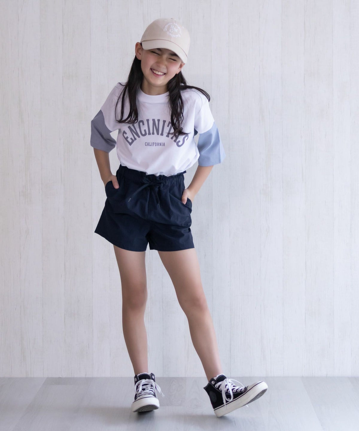 NAVY 水陸両用ガーリーナイロンショートパンツ キッズ