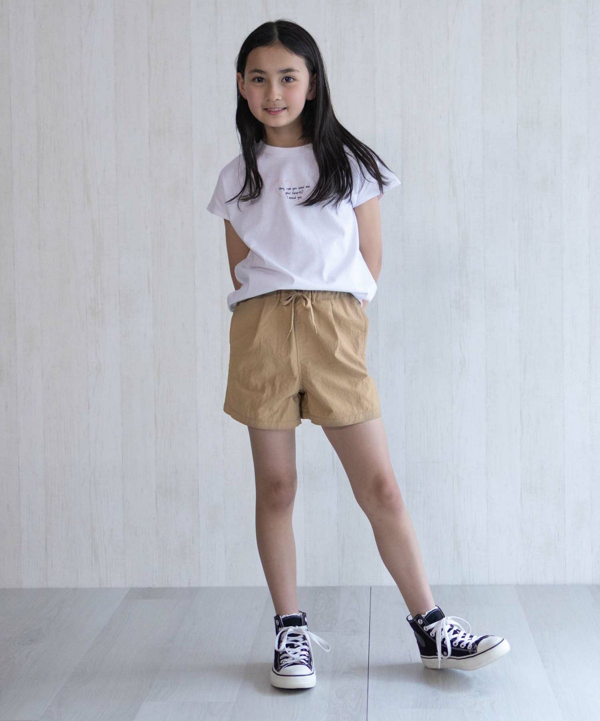 NAVY 水陸両用ガーリーナイロンショートパンツ キッズ