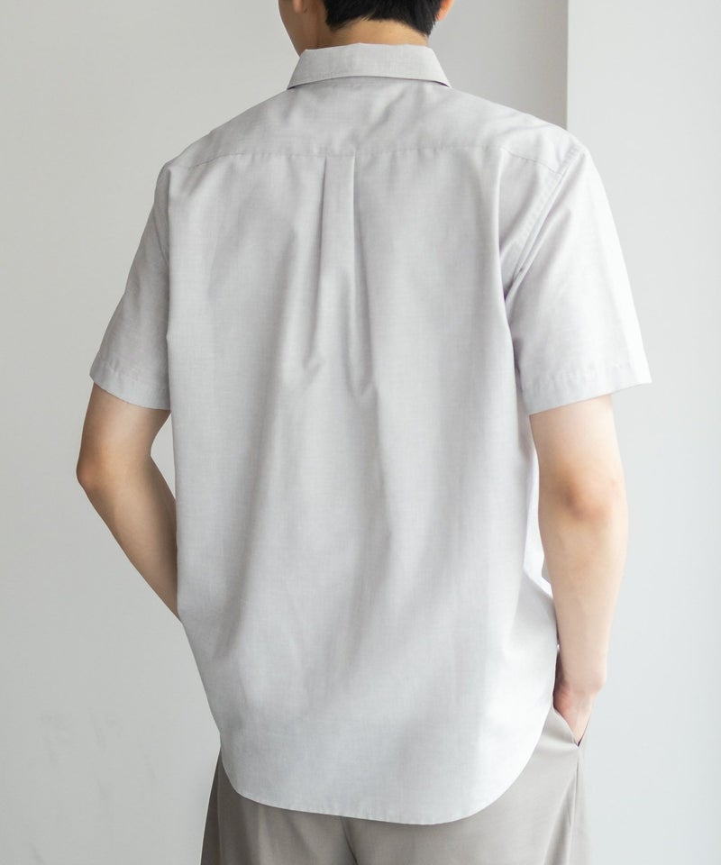 NAVY COOLMAX リネン混ボタンダウン半袖シャツ メンズ商品画像-15