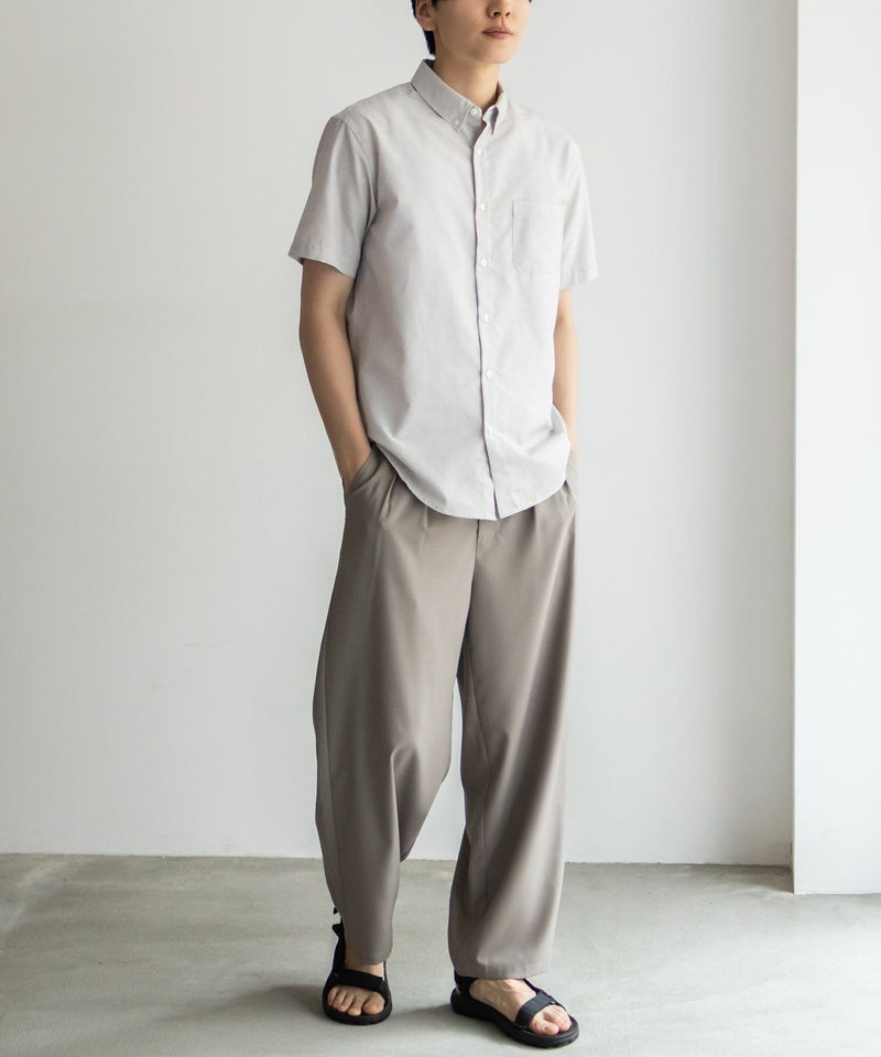 NAVY COOLMAX リネン混ボタンダウン半袖シャツ メンズ商品画像-16