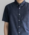 NAVY  COOLMAX リネン混ボタンダウン半袖シャツ メンズ商品サムネイル-23